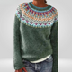 Whitney | Evergreen Nordic Yoke Patterned Sweater