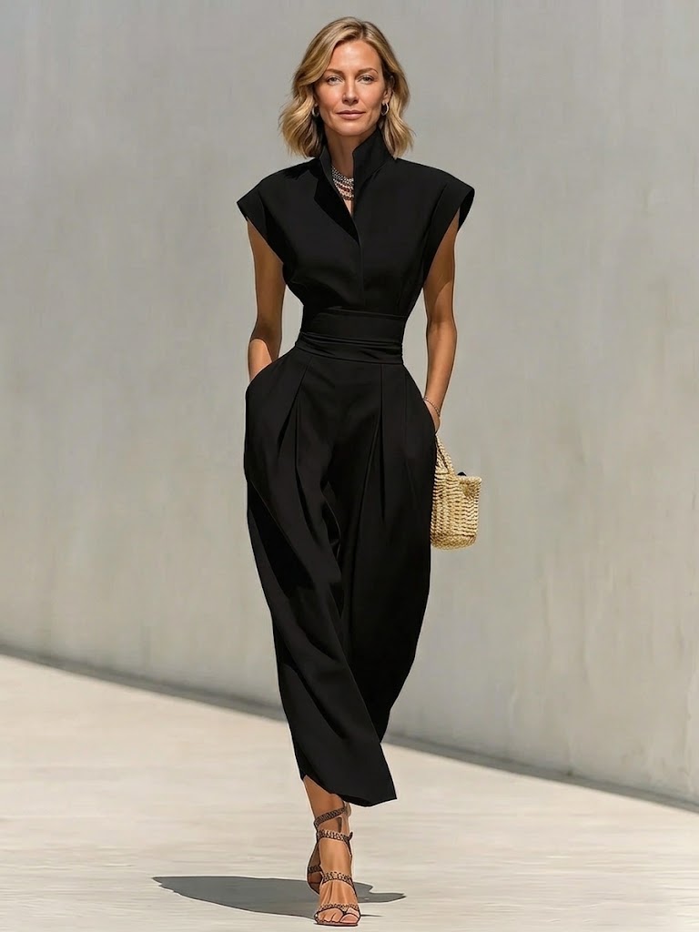 Sabine high-neck two-piece skirt set from Bennett and Lowe, featuring a stylish matching top and skirt in a modern design.