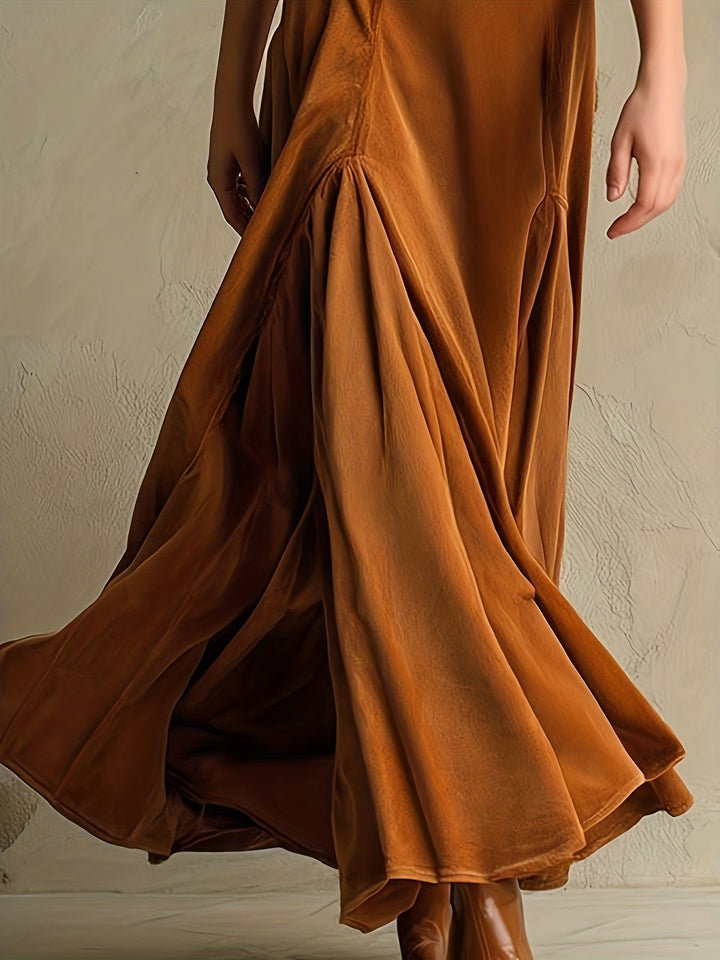 Elowenna | Collared V-Neck Button-Front 7/8-Sleeve Midi Dress for Women