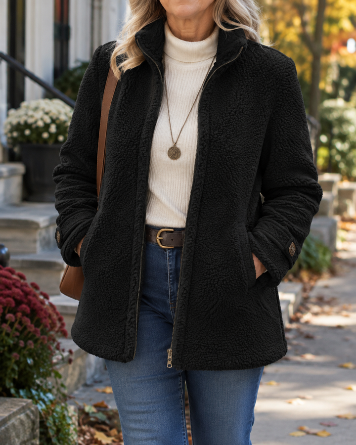 Bennett and Lowe Chelsea stand-collar textured jacket with tailored fit and stylish design, shown in a front view.