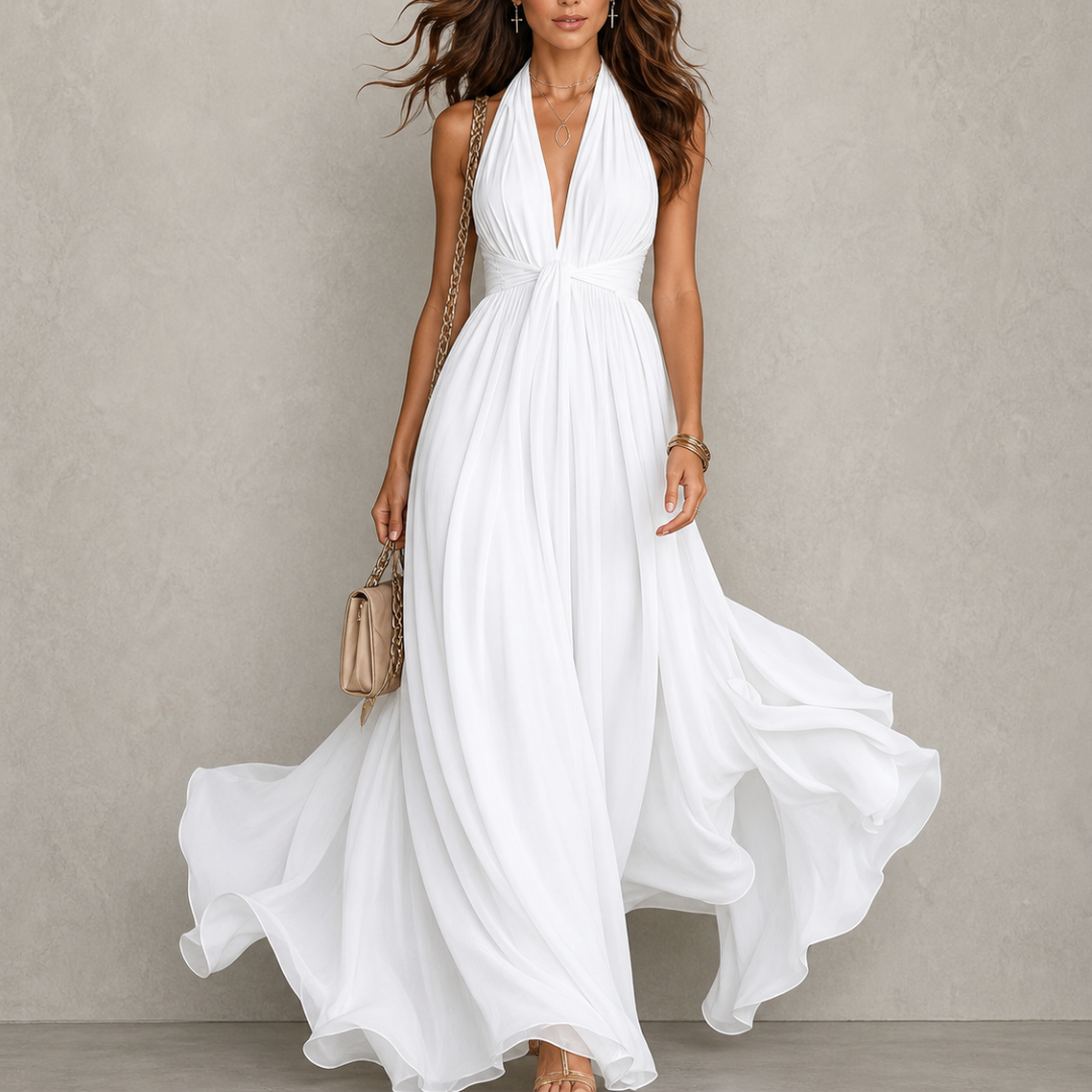 Samantha | Halter Chiffon Maxi Dress for Women