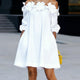 Rhoda™ Off-Shoulder Floral Appliqué Dress