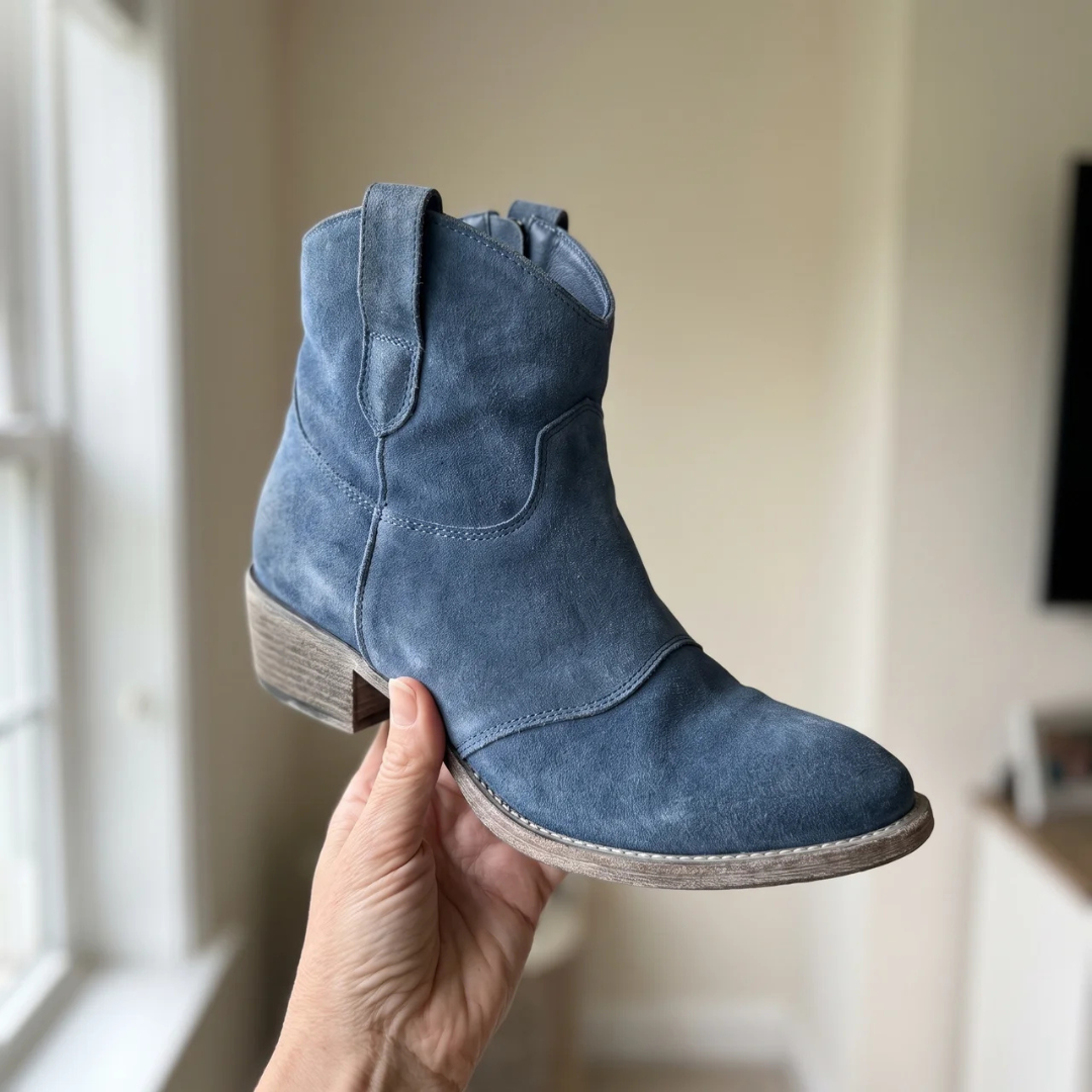 Charlotte Bennett and Lowe comfort suede ankle boots with low heels and sleek design, perfect for stylish everyday wear.