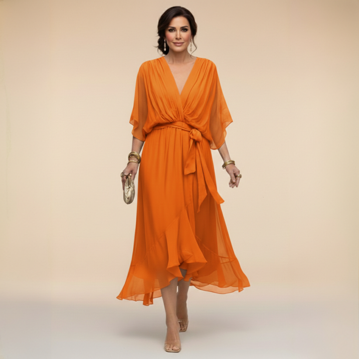 Kelsey | V-Neck Midi Dress for Women