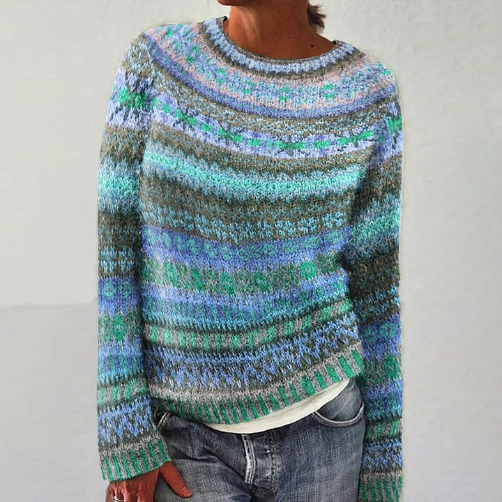 Melissa | Ocean Multi Fair Isle Patterned Sweater