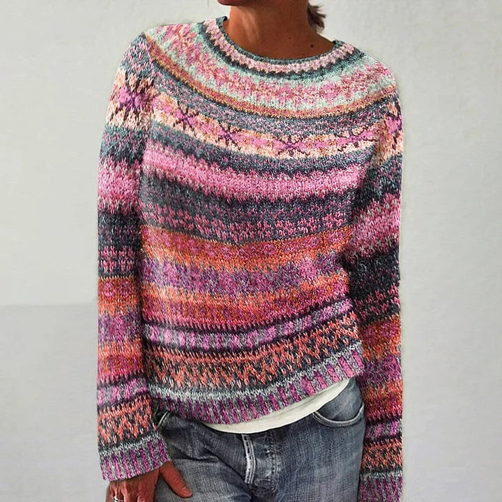Brianna | Rose Multi Fair Isle Patterned Sweater