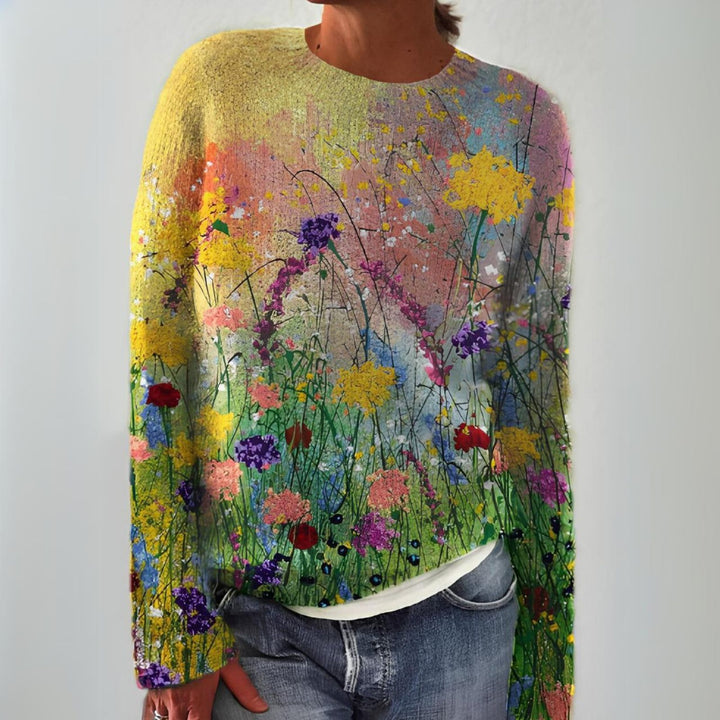 Autumn | Watercolor Meadow Patterned Sweater