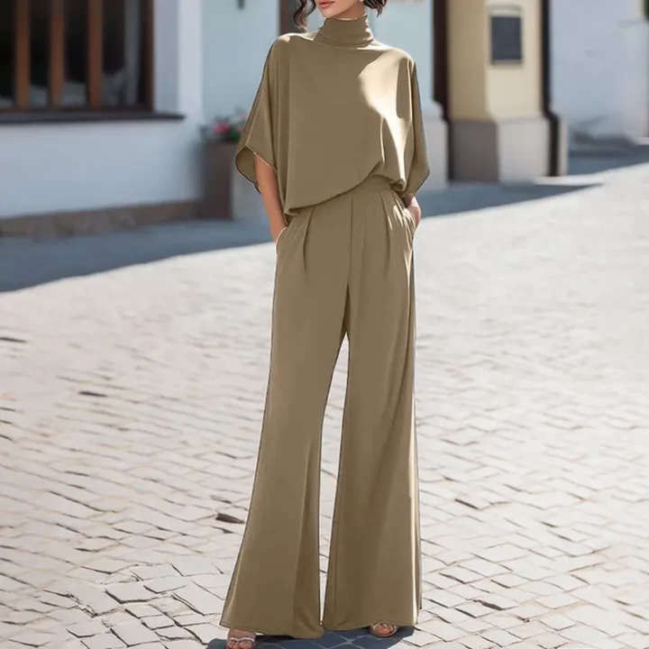 Denise | Half-Sleeve Wide-Leg Pants Set