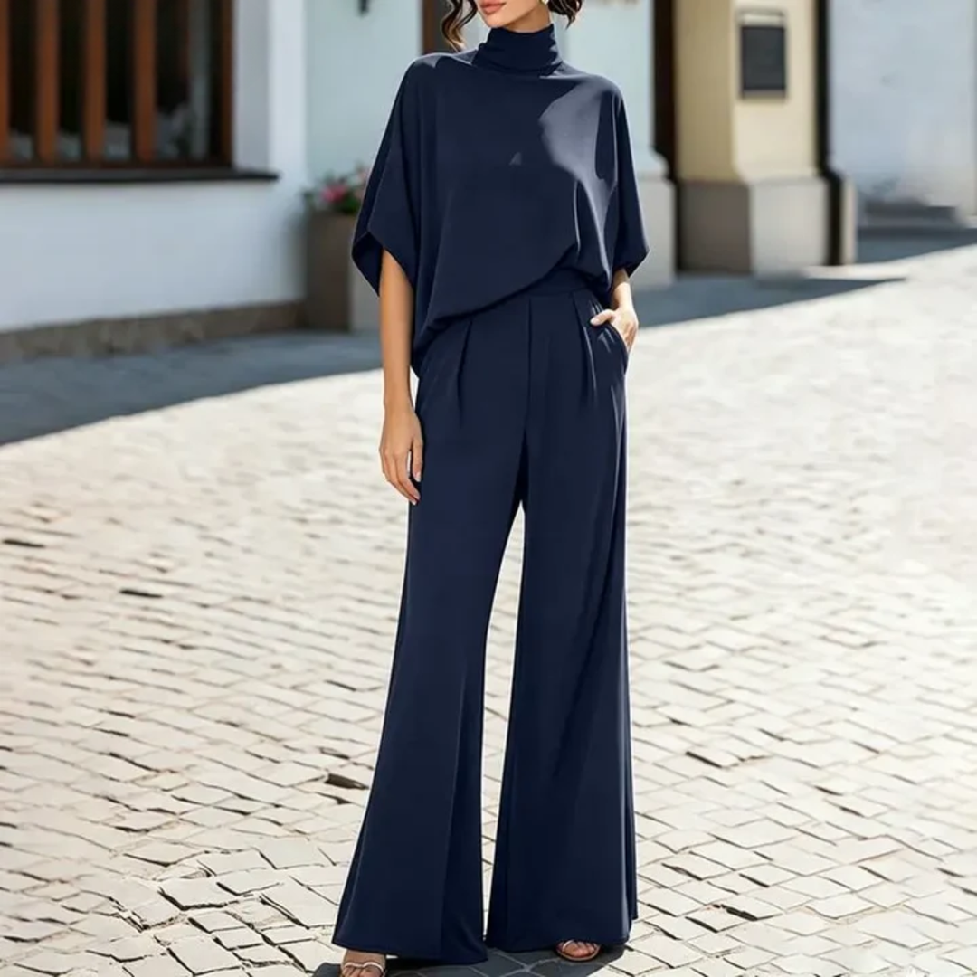 Denise | Half-Sleeve Wide-Leg Pants Set