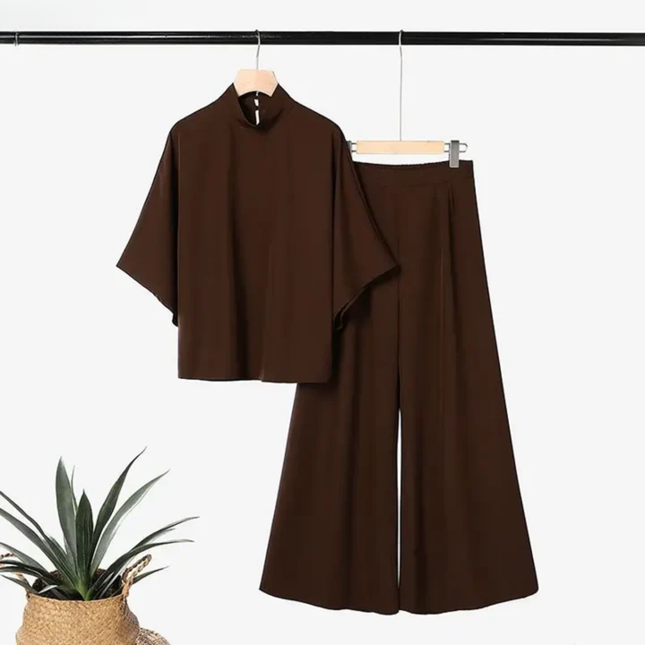 Denise | Half-Sleeve Wide-Leg Pants Set
