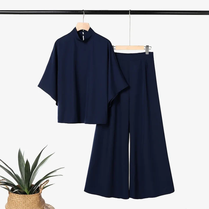 Denise | Half-Sleeve Wide-Leg Pants Set