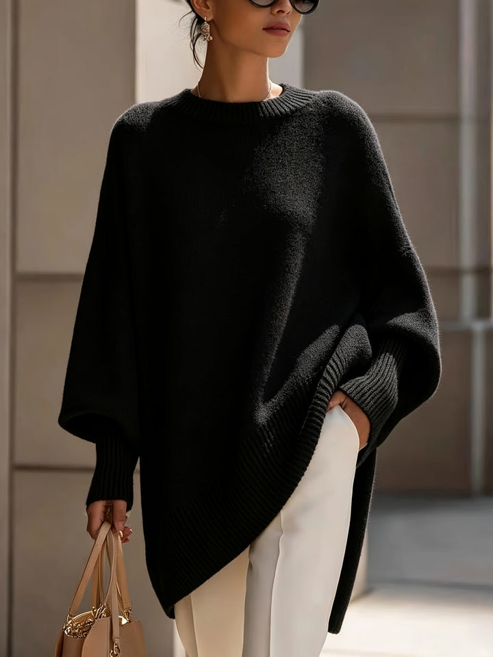 Sorrel oversized batwing crew sweater by Bennett and Lowe in black