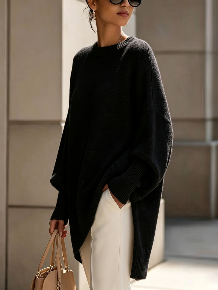 Bennett and Lowe Sorrel oversized batwing crew sweater in black