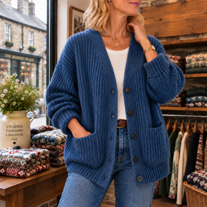 Norah | Relaxed V-Neck Button Cardigan for Women