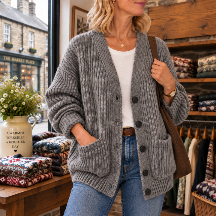 Norah | Relaxed V-Neck Button Cardigan for Women