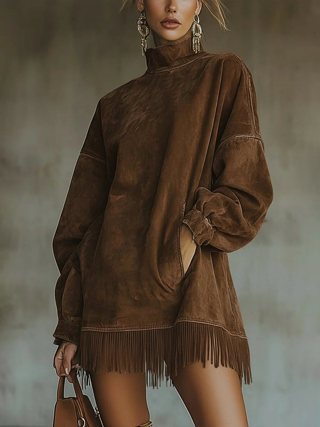 Teresa | High-Neck Fringe Dress