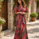 Camille | Floral Wrap Maxi Dress for Women
