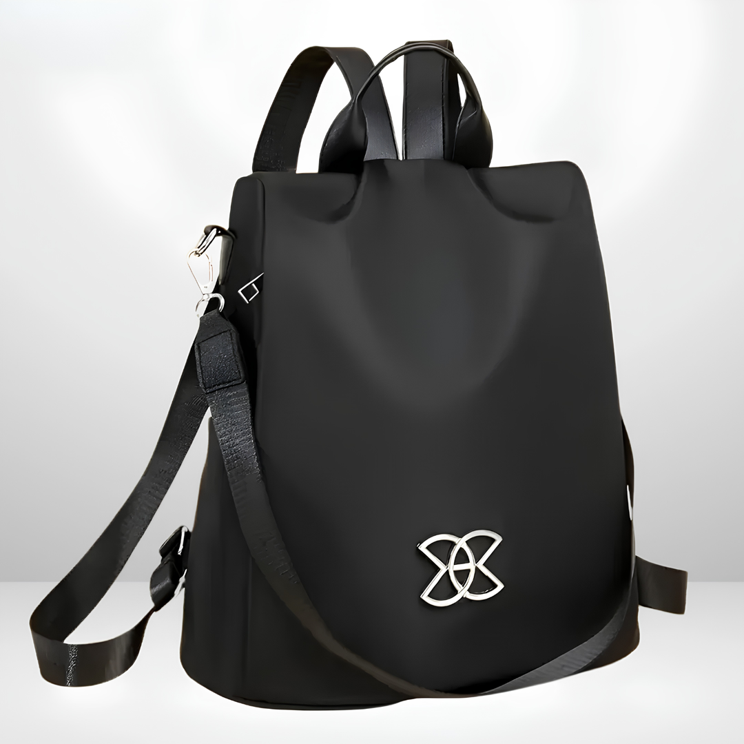 Bennett and Lowe Lucius multi-compartment anti-theft shoulder bag for women, showing its sleek design and multiple storage sections.