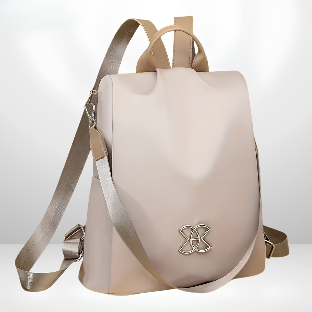 Bennett and Lowe Lucius multi-compartment anti-theft shoulder bag for women, featuring secure zippers and multiple storage sections.