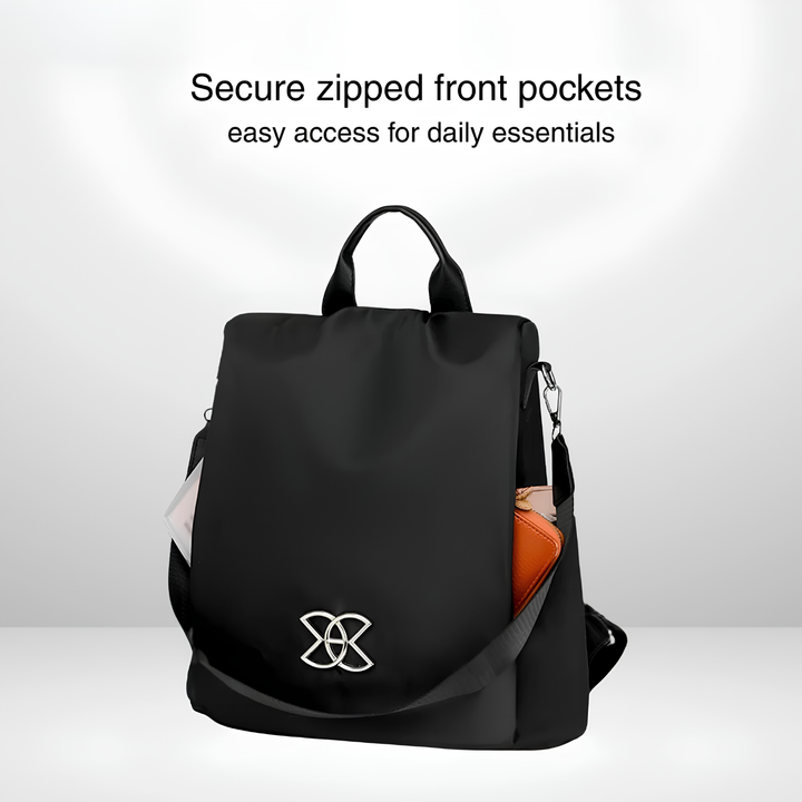 Bennett and Lowe Lucius multi-compartment anti-theft shoulder bag for women, shown in a stylish design with multiple secure compartments.