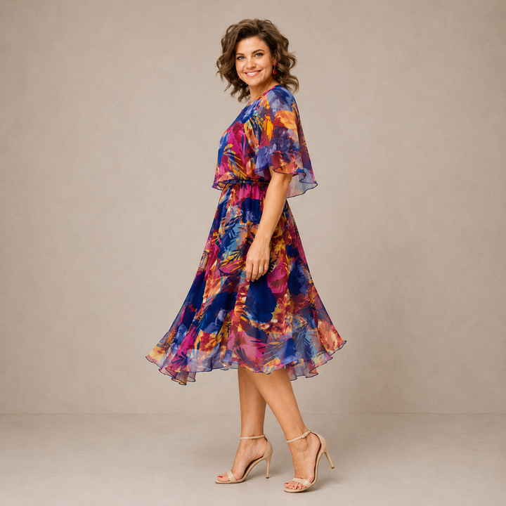 Kendall | Floral Print Midi Dress for Women