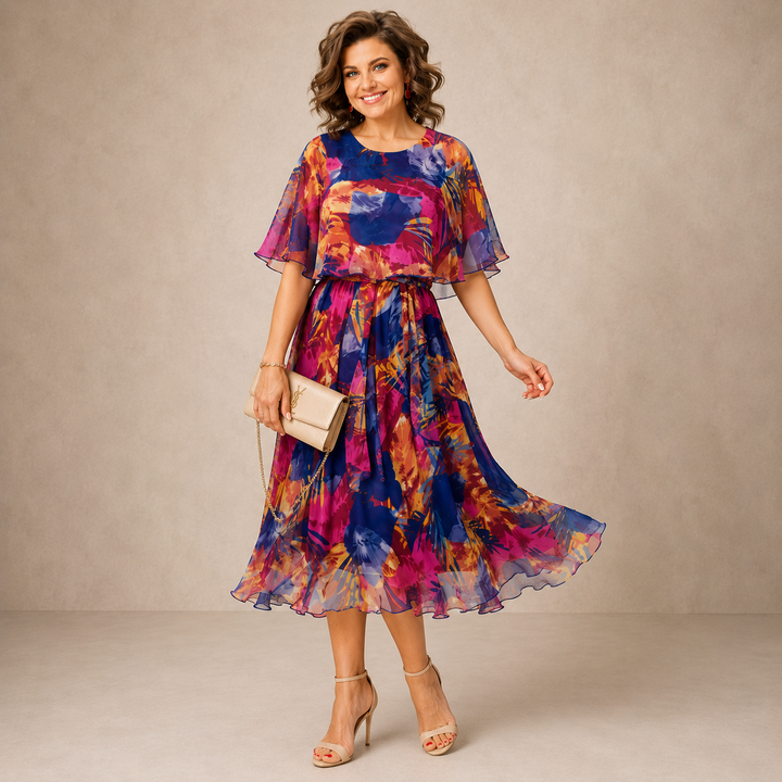 Kendall | Floral Print Midi Dress for Women