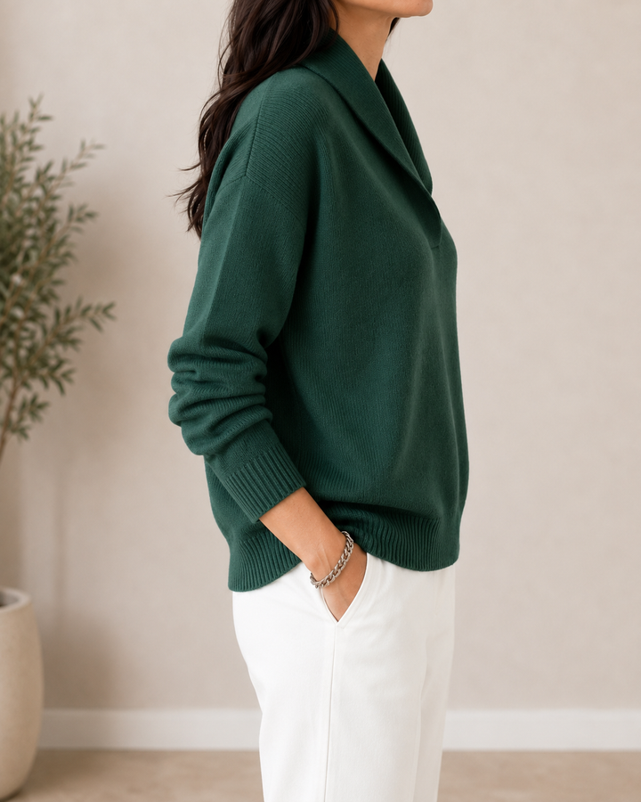 Dorothy relaxed V-neck sweater for women by Bennett and Lowe