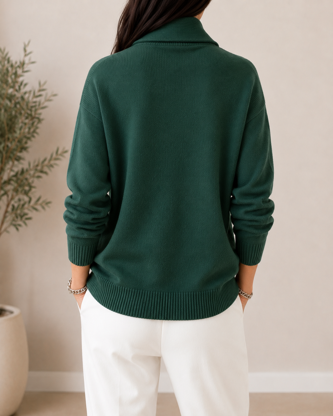 Dorothy relaxed V-neck sweater for women by Bennett and Lowe