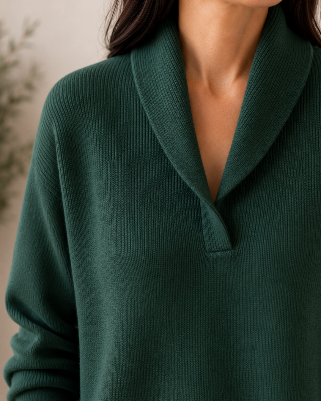 Dorothy relaxed V-neck sweater for women by Bennett and Lowe