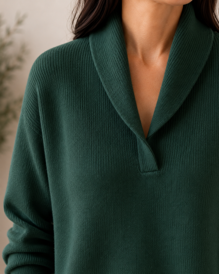 Dorothy relaxed V-neck sweater for women by Bennett and Lowe