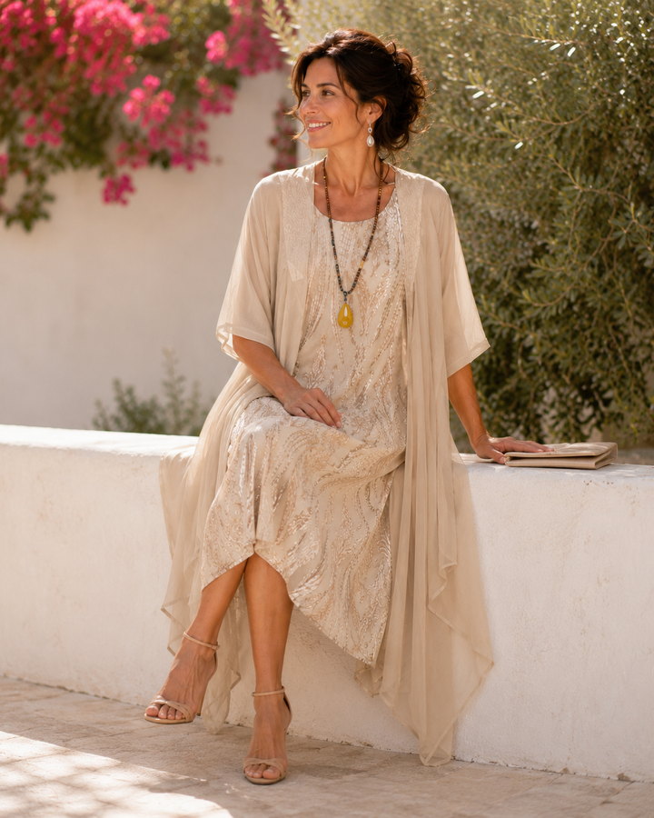 Leonora | Jacquard Layered Dress Set