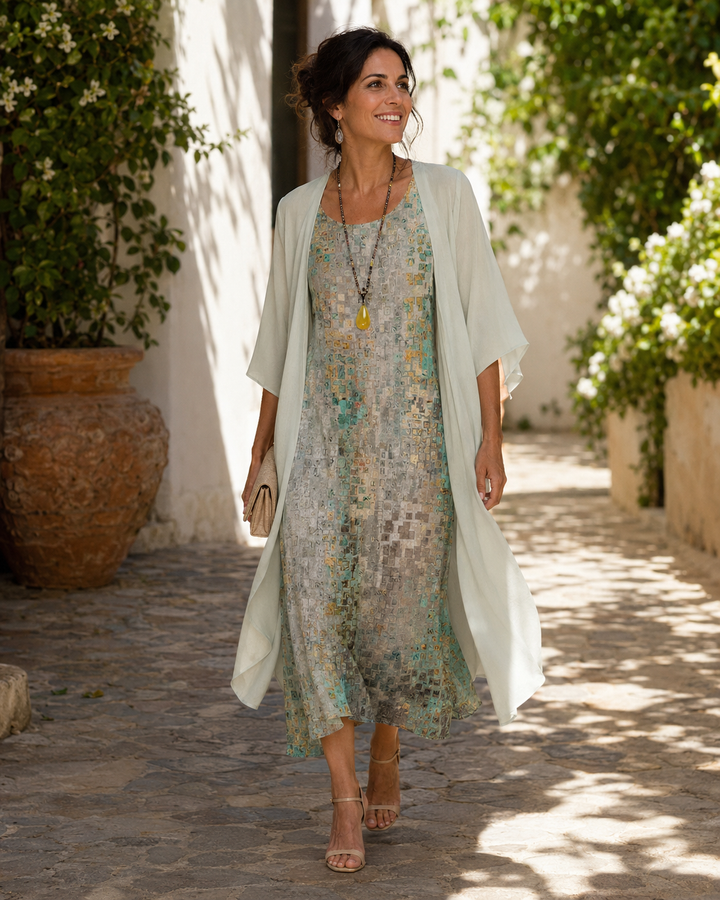 Leonora | Jacquard Layered Dress Set