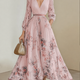 Celeste | Pleated Floral Maxi Dress for Women