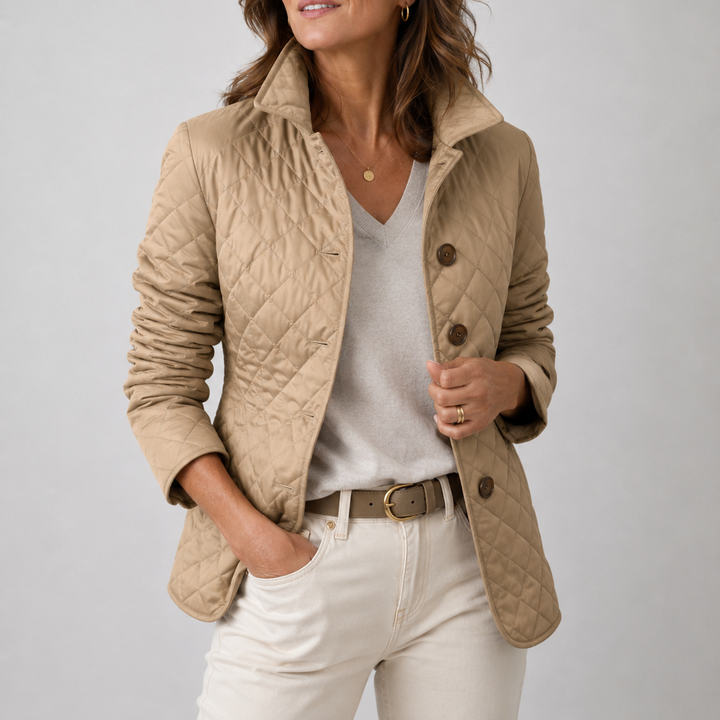 Georgia Bennett and Lowe lightweight quilted jacket with a tailored fit and subtle quilting pattern, ideal for casual wear.