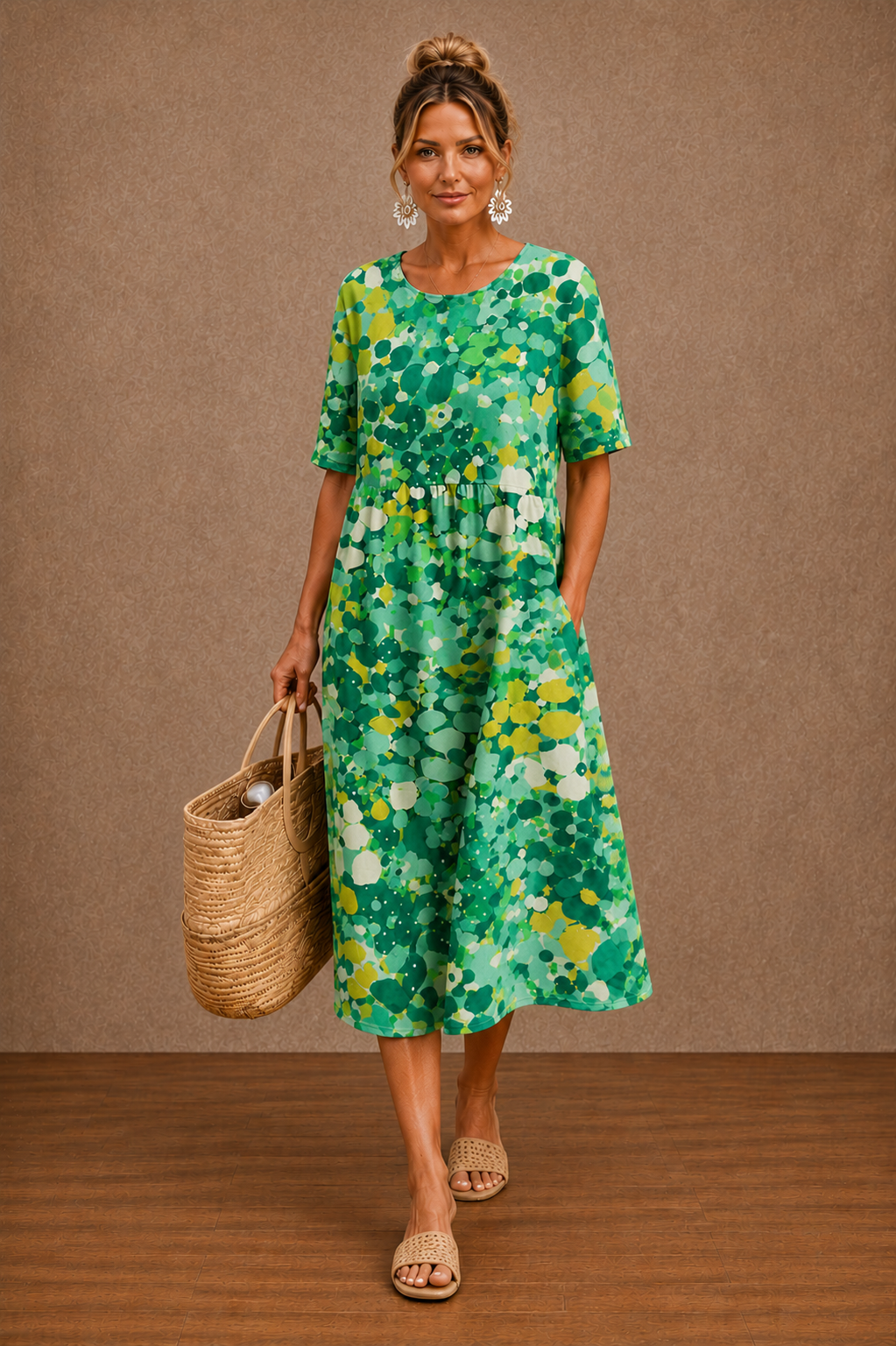 Hazel floral summer midi dress by Bennett and Lowe, featuring a lightweight fabric, vibrant floral pattern, and a flattering midi length.