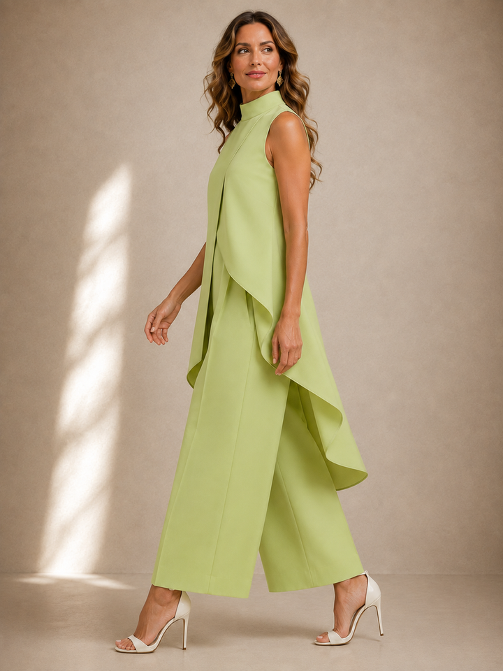 Ruby sculpted high-neck jumpsuit from Bennett and Lowe, featuring a fitted silhouette and stylish high neckline.