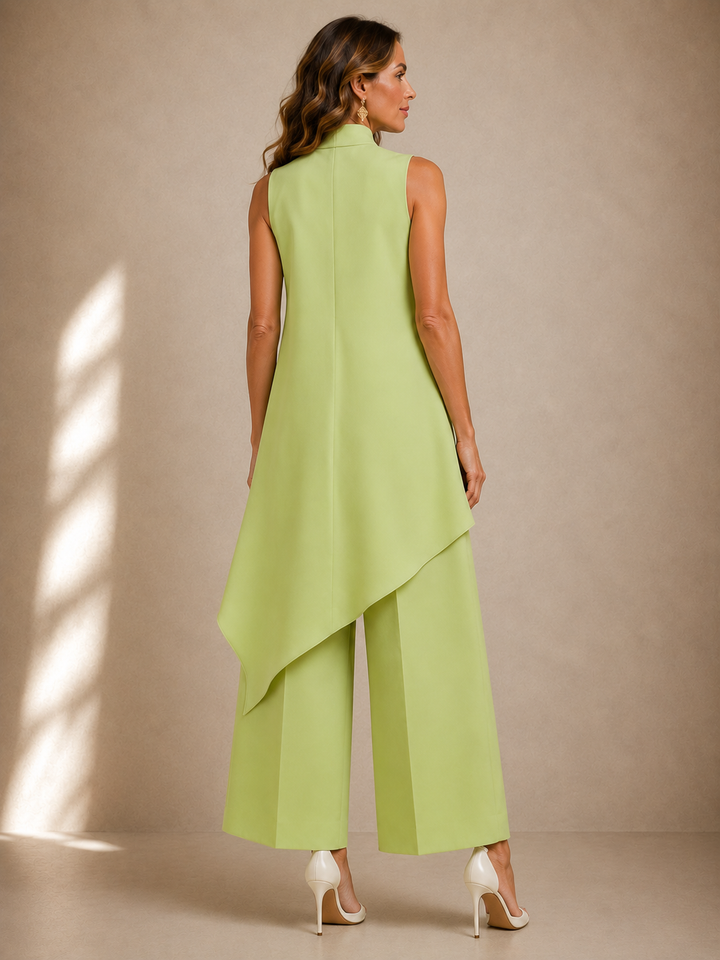 Ruby sculpted high-neck jumpsuit by Bennett and Lowe, featuring a fitted design with a high neckline and sleek silhouette.