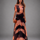 Bianca | Orange & Brown Print Maxi Dress for Women