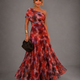 Valentina | Watercolor Off-Shoulder Maxi Dress for Women