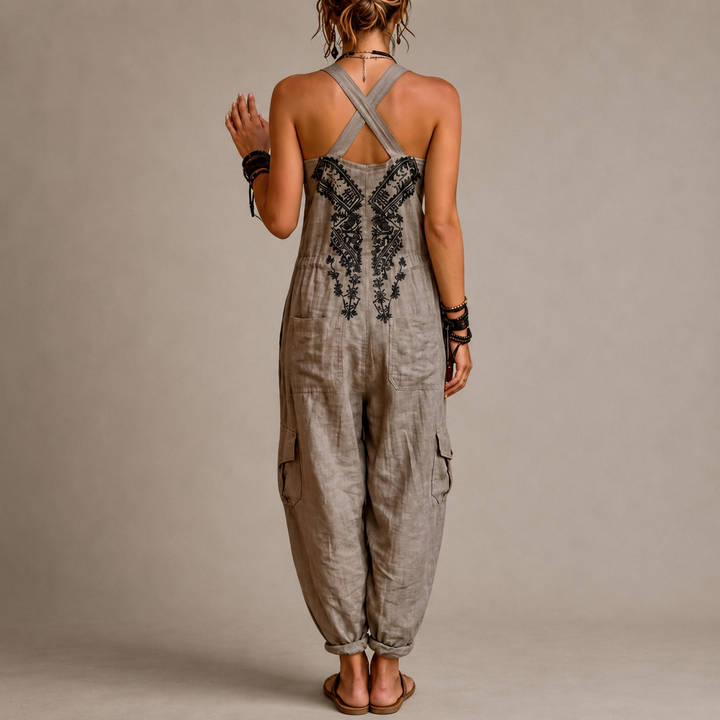 Astrid women's cooling jumpsuit by Bennett and Lowe, featuring lightweight fabric, relaxed fit, and stylish design.