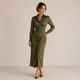 Brittany | Ruched Shirt Midi Dress for Women