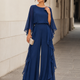 Lenorah | Cape-Sleeve Top and Ruffled Skirt Two-Piece Set for Women