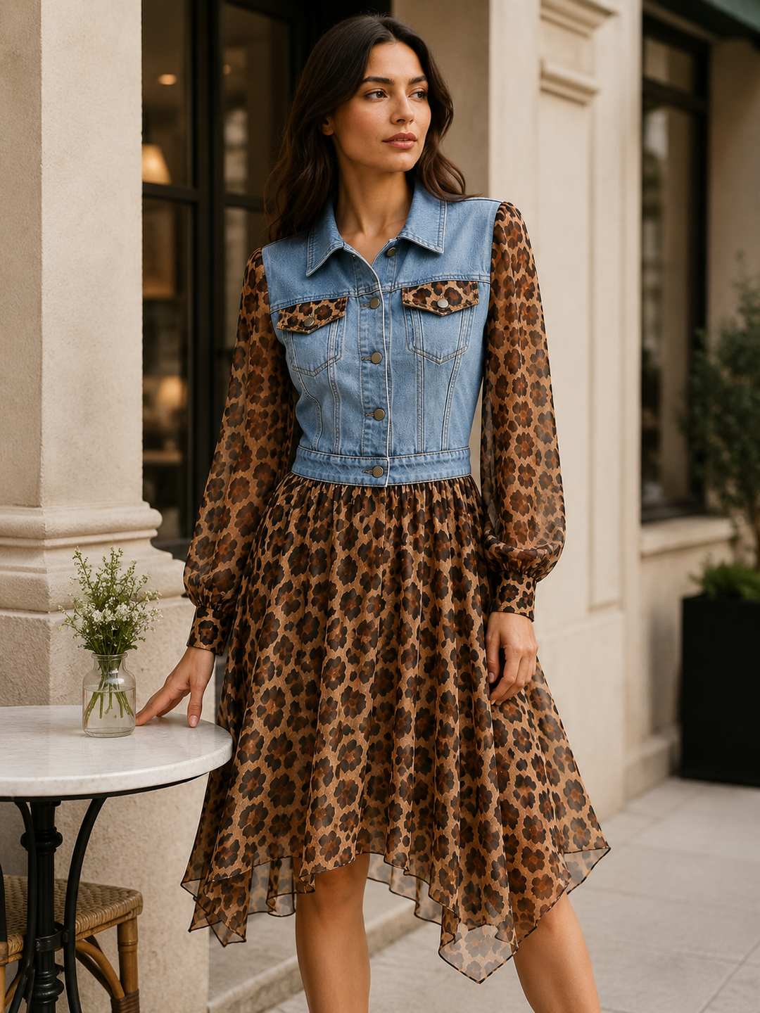Brianna | Leopard-Print Midi Dress