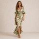 Katherine | Ruched Floral Maxi Dress for Women