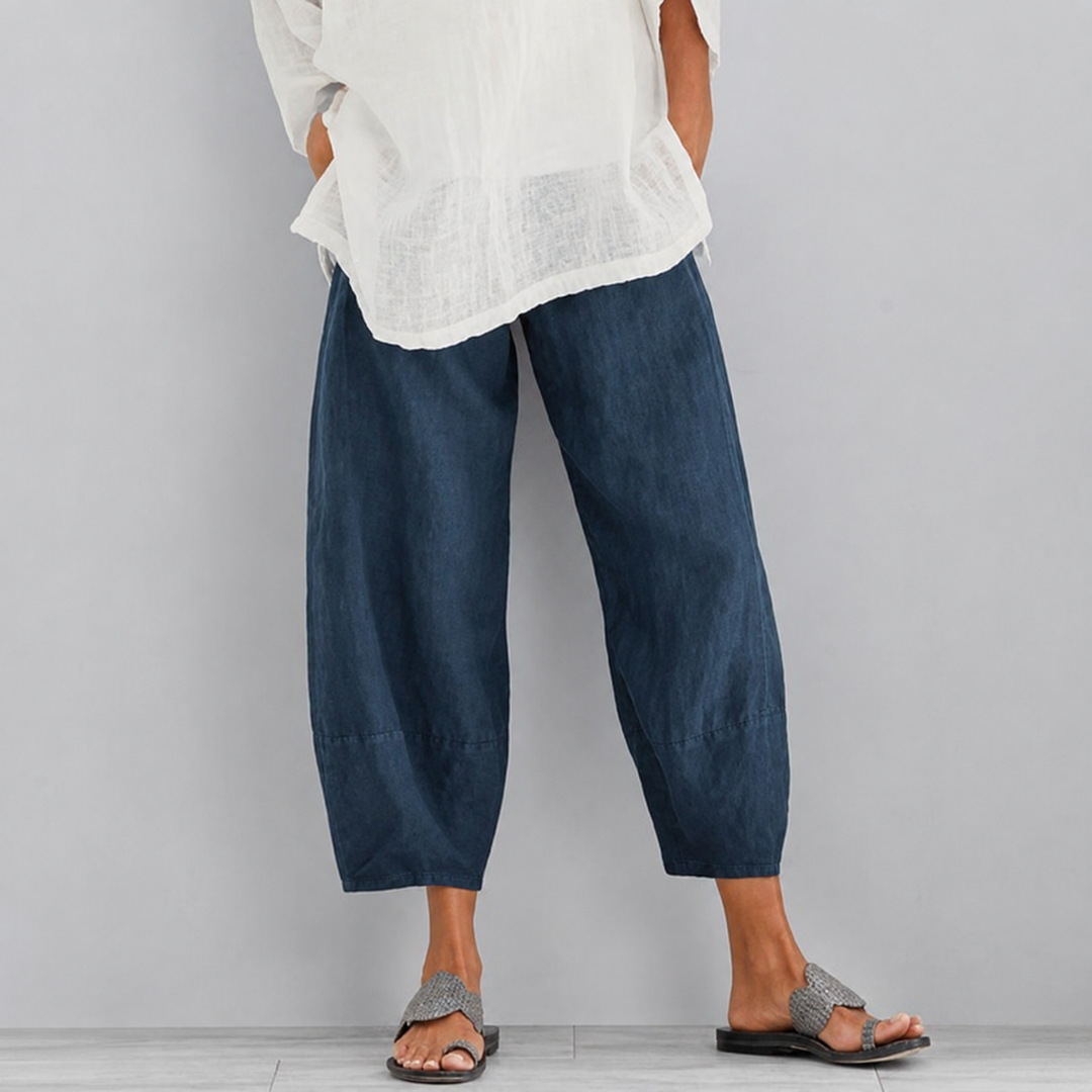 Relaxed comfort women's pants from Bennett and Lowe's Marina collection, featuring soft fabric and a casual fit.