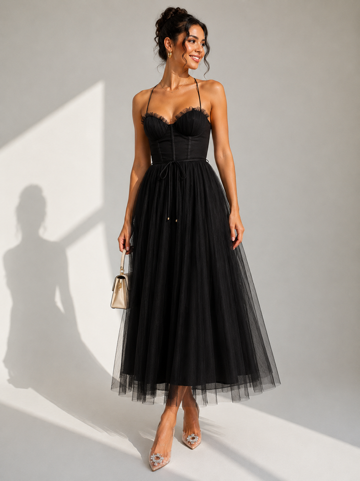 Amanda | Cinched Waist Midi Dress for Women