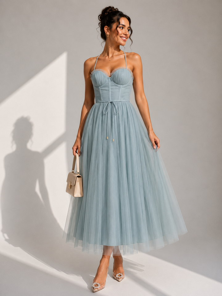 Amanda | Cinched Waist Midi Dress for Women