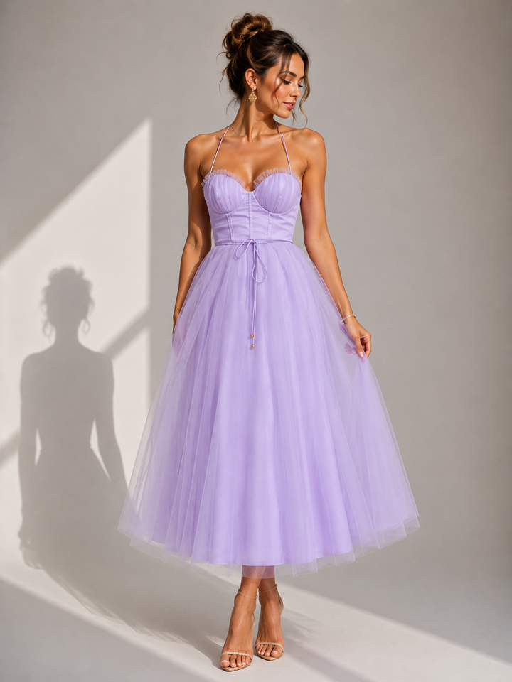 Amanda | Cinched Waist Midi Dress for Women