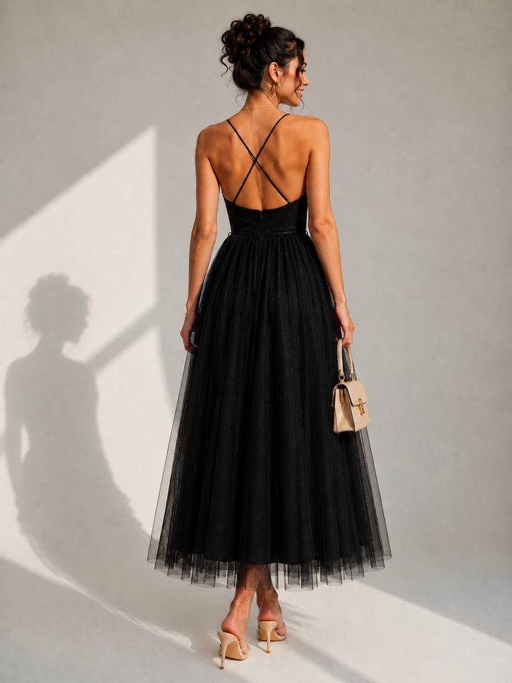 Amanda | Cinched Waist Midi Dress for Women