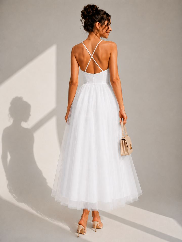 Amanda | Cinched Waist Midi Dress for Women